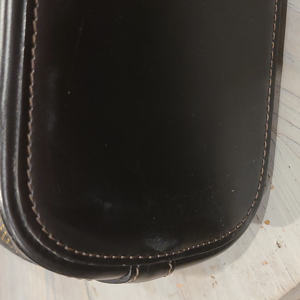 Dooney & Bourke Brown and Gold Perforated Leather Shoulder Bag - Picture 14 of 15